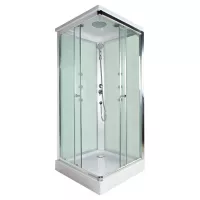 Cabina de ducha cuadrada 90 x 90 x 218 cm blanco