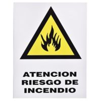 Cartel atención riesgo de incendio 40 x 30 cm