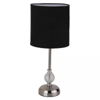 Lámpara de mesa Firenze tela negra E27