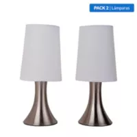 Pack de 2 lámparas de mesa Met 1 luz E14 blanca