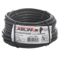 Cable bajo goma negro 3 x 2 de 10 m
