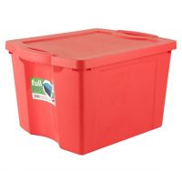 Caja organizadora de plástico con tapa Fullbox roja 75 L