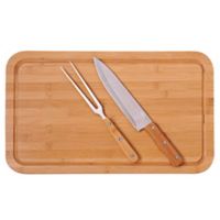 Set de asado  3 piezas con tabla, cuchillo y pincho