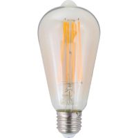 Lámpara de luz LED filamento 6 w ST64 E27 ambar