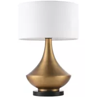 Lámpara de mesa dorada y blanca 1 luz E27