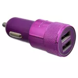 Cargador 2 USB para auto 2,1 A violeta
