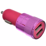 Cargador 2 USB para auto 2,1 A rosa
