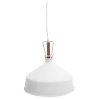 Lámpara de techo colgante blanca y cobre 1 luz E27