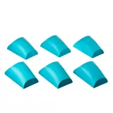 Pack de 6 macetas plásticas con soporte azul