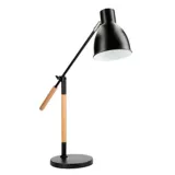 Lámpara de escritorio Trivali 1 luz E27 negro y madera