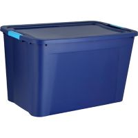 Caja organizadora de plástico con tapa Ulraforte azul 120 L