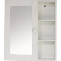 Botiquín de baño 52 x 45 x 16 cm con espejo y 3 repisas blanco