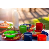 Set de picnic con cubiertos platos y tazas  para 4 personas