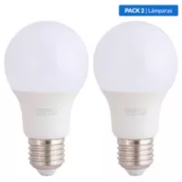 Pack de 2 lámparas de luz LED A60 E27 7.5w