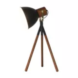 Lámpara de mesa Koldi 1 luz E27 negra y marrón