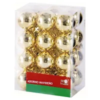 Set de 24 esferas 2 cm dorada