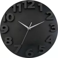Reloj de pared 3D 50 x 50 cm negro