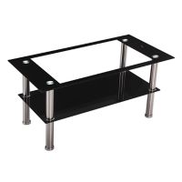 Mesa ratona de metal y plástico rectangular negra