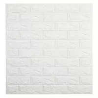 Placa adhesiva para pared blanca ladrillo 70 X 77 cm