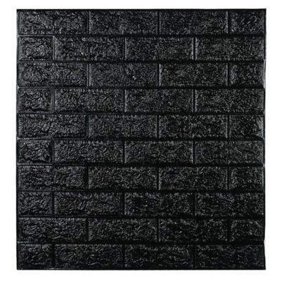 Placa adhesiva para pared negro ladrillo 70 X 77 cm 