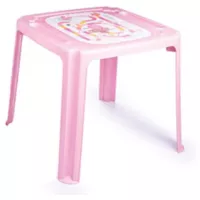 Mesa de exterior infantil de plástico rosa