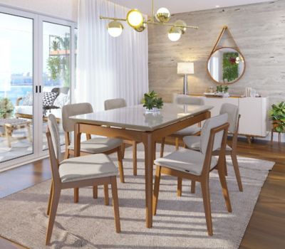 Mesa de comedor de madera con tubos de hierro para 6 personas para cocina y  comedor (lavado natural, mesa rectangular)