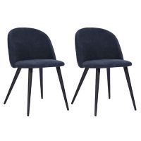 Pack de 2 sillas de comedor Zomba 56 x 49 x 77 cm azul oscuro