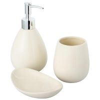Set de 3 accesorios para baño Ivory blanco