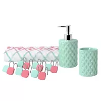 Set de 4 accesorios para baño multicolor