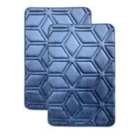 Pack de 2 alfombras de baño Diamon 40 x 60 cm azul