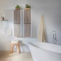 Mueble lateral de baño blanco