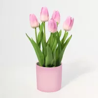 Planta artificial Tulipán 36 cm rosado