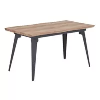Mesa de comedor Starry rectangular de madera extensible negra y natural